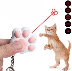 NonoPets 3-in-1 Rechargeable LED Laser Pointer with Paw-Shaped Keychain Glowing & Light-Up Chasers Cat Toy, Pink slide 2 of 5