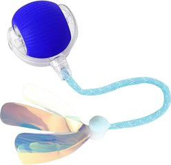 NonoPets Smart Interactive Self-Rolling Feather Glowing & Light-Up Chasers Ball Cat Toy, Blue