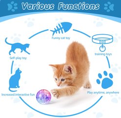 NonoPets Motion-Activated LED Smart Auto-Shutoff Glowing & Light-Up Chasers Ball Cat Toy slide 2 of 7