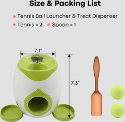 Shele Automatic Tennis Ball Launcher & Treat Dispenser Interactive Training Dog Toy, White & Green slide 2 of 9