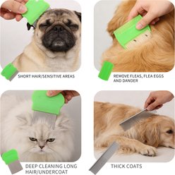 WZ PET 6-piece Stainless Steel Dematting Pet Flea Comb Set slide 2 of 9