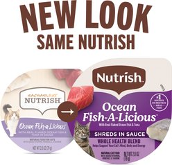 Rachael Ray Nutrish Ocean Fish-A-Licious Whole Health Blend with Real Flaked Ocean Fish & Tuna in Sauce Grain-Free Wet Cat Food, 2.8-oz, case of 12 slide 2 of 9
