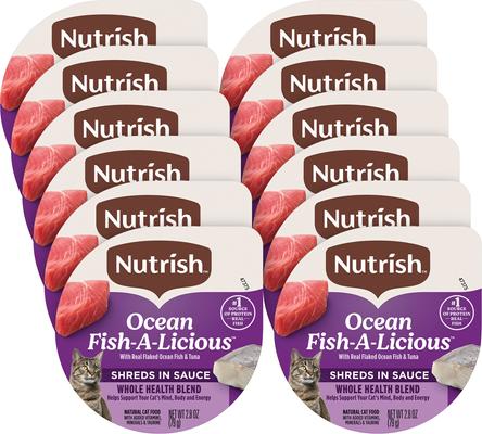 Rachael Ray Nutrish Ocean Fish-A-Licious Whole Health Blend with Real Flaked Ocean Fish & Tuna in Sauce Grain-Free Wet Cat Food