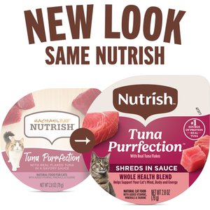 Rachael Ray Nutrish Tuna Purrfection Whole Health Blend with Real Tuna Flakes in a Savory Sauce Grain-Free Wet Cat Food, 2.8-oz, case of 12