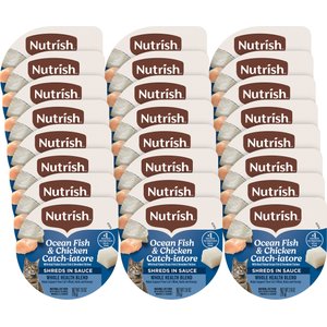 Rachael Ray Nutrish Ocean Fish & Chicken Catch-iatore Whole Health Blend with Real Flaked Ocean Fish & Shredded Chicken in Sauce Grain-Free Wet Cat Food, 2.8-oz, case of 24