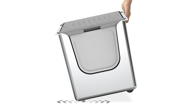 PTLOM Flip Top Stainless Steel Cat Litter Box with Lid, X-Large, 22.8 x ...