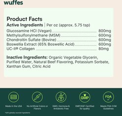 Wuffes Advanced Joint Liquid Hip & Joint Support with Glucosamine, Chondroitin, UC-II Collagen, Beef Flavored Liquid Supplement for Dogs, 16-fl oz bottle slide 2 of 9