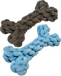 fouFIT Velvet Knotted Rope Bone Tough Chewer Tug Dog Toy, Brown slide 2 of 5