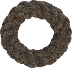 fouFIT Velvet Knotted Rope Ring Tough Chewer Tug Dog Toy, Brown