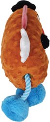 Hasbro Mr.Potato Head Squeaky & Crinkle Plush Dog Toy, Brown/Blue/Black, 11-in slide 2 of 6
