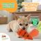 Show in main carousel: Dole Products 2-in-1 CarrotPop Rubber Squeaky Mini Plush Dog Treat Dispenser Toy, 7-in slide 7 of 8