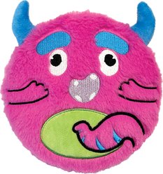 fouFIT Monster Mash Squeakies Stuffing-Free Plush Dog Toy, Pink