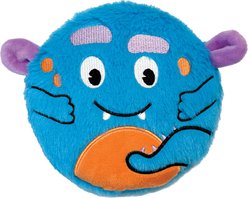 fouFIT Monster Mash Squeakies Stuffing-Free Plush Dog Toy, Blue