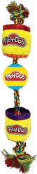 Hasbro Play-Doh Squeaky & Crinkle Cans Tug Plush Dog Toy with One Tennis Ball, Yellow/Red/Blue/Purple, 18-in slide 2 of 4