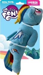 Hasbro My Little Pony Rainbow Dash Plush Flyer Exercise Plush Dog Toy, Blue, 13-in
