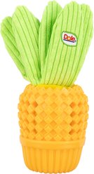 Dole 2-in-1 PinePop Durable Squeaky Mini Plush Dog Treat Dispenser Toy, 7-in