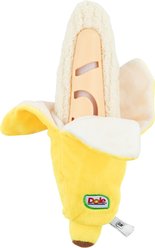 Dole Banan-O-Hide Squeaky Plush Dog Treat Dispenser Toy, 10-in