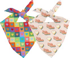 Dog Bandana Co. Love Wins Tie On Reversible Dog Bandana, Red, Small