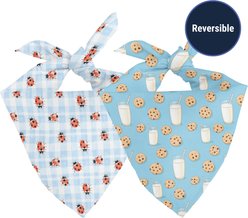 Dog Bandana Co. Cookie & Ladybug Tie On Reversible Dog Bandana, Blue, Medium slide 2 of 2