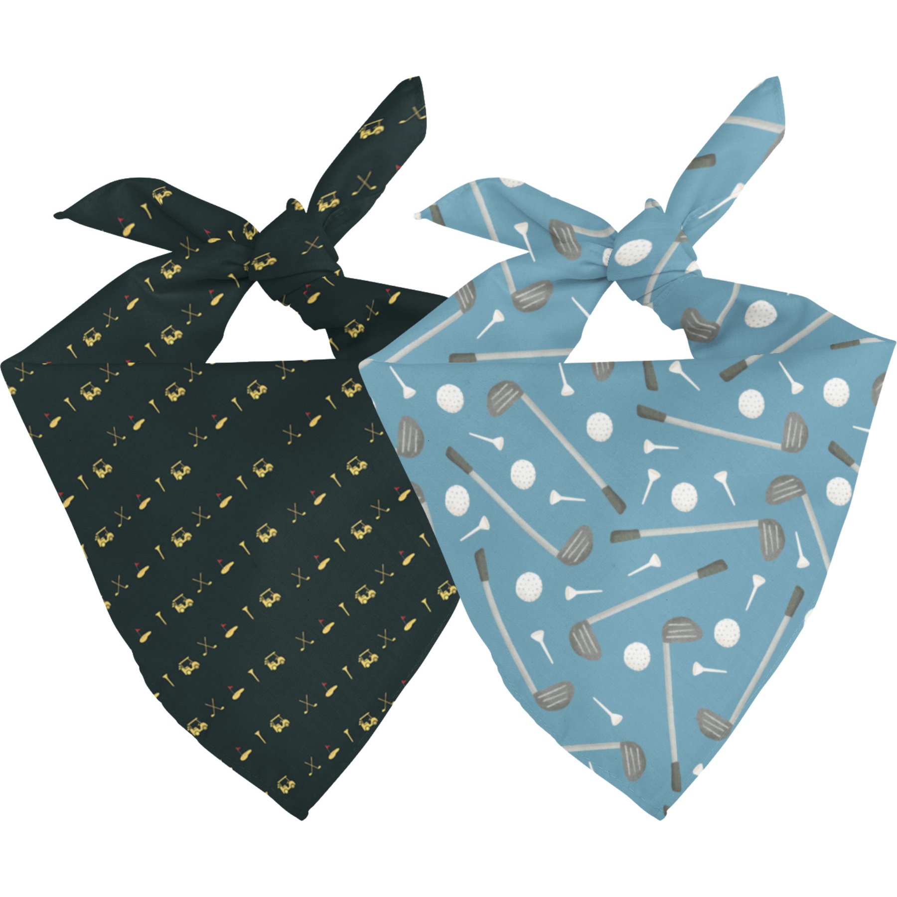 Dog Bandana Co. Tee Time Tie On Reversible Dog Bandana, Green, Small