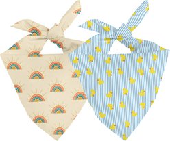 Dog Bandana Co. Sunny Side Tie On Reversible Dog Bandana, Yellow, Small