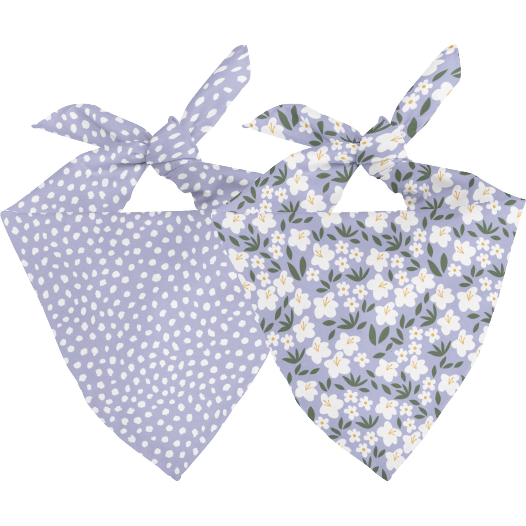 Dog Bandana Co. Tie On Reversible Dog Bandana, Lavender, Medium