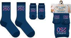 Furry Twinz Americana 250 Navy Matching Pet & Owner Fun Socks slide 2 of 3
