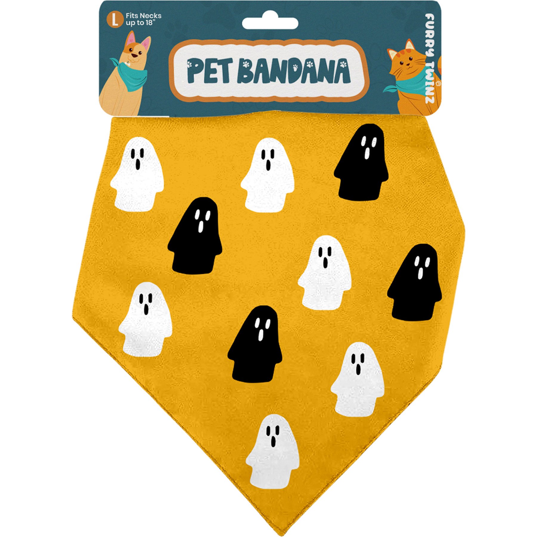 Furry Twinz Ghosts Halloween Dog & Cat Bandana