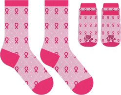 Furry Twinz Breast Cancer Awareness Matching Pet & Owner Fun Socks