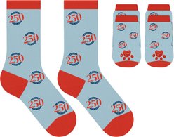 Furry Twinz Americana 250 Gray Matching Pet & Owner Fun Socks