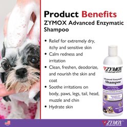 Zymox Advanced Enzymatic Anti-Itch Grooming Dog Shampoo, 12-fl oz bottle slide 2 of 5