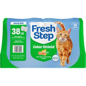 Fresh Step Febreze Freshness Gain Scented Clumping Clay Cat Litter, 38-lb