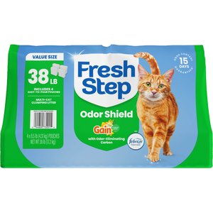 Fresh Step Febreze Freshness Gain Scented Clumping Clay Cat Litter, 38-lb