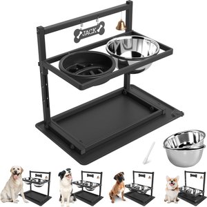 Heeyoo Elevated Dog Bowl Set, 3 bowls, 5-cup
