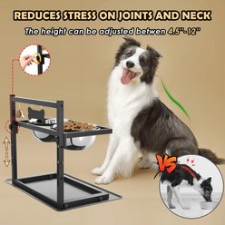 ADENGL Elevated Dog Bowls with Silicone Mat, Black, Large: 7-cup slide 2 of 7