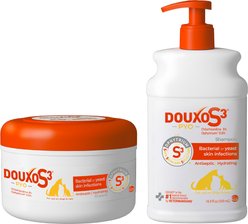 Douxo S3 PYO Antiseptic Antifungal Chlorhexidine Wipes, 30 count + Dog & Cat Shampoo