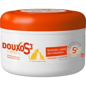 Douxo S3 PYO Antiseptic Antifungal Chlorhexidine Dog & Cat Wipes 30 count