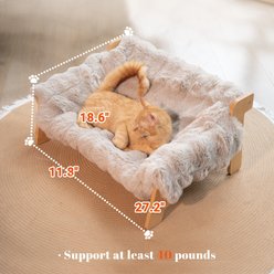 CheerPals Elevated Wooden Couch Dog & Cat Bed, Khaki slide 2 of 6