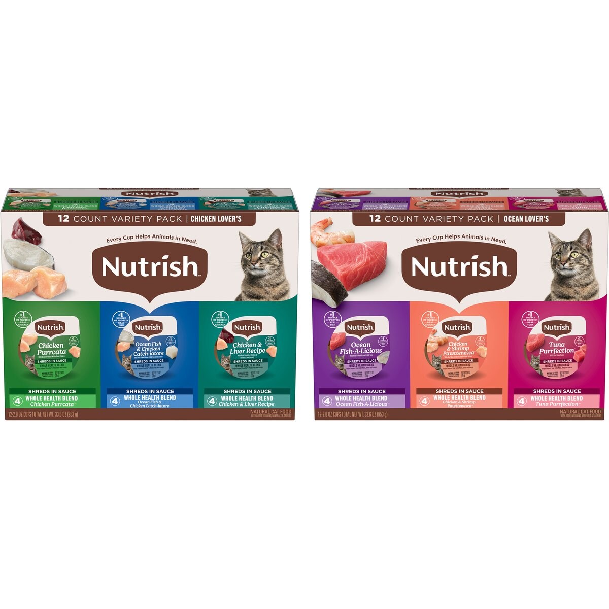 Rachael Ray Nutrish Chicken Lovers Variety Pack + Ocean Lovers Variety Pack Wet Cat Food