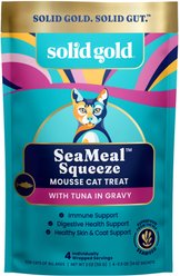 Solid Gold SeaMeal Mousse Lickable Squeeze Tuna Skin & Coat Digestive & Immune Health Cat Treats, 4 count