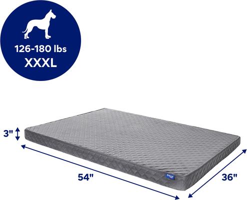 Show full view: Frisco Quilted Orthopedic Pillow Lounger Cat & Dog Bed with Removable Cover, Gray, XXX-Large slide 2 of 8