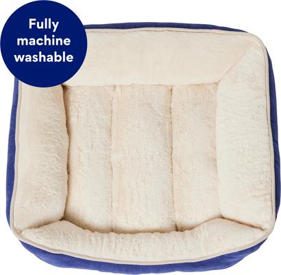 Show full view: Frisco Faux Suede Bolster Cat & Dog Bed, Navy, Small slide 5 of 8
