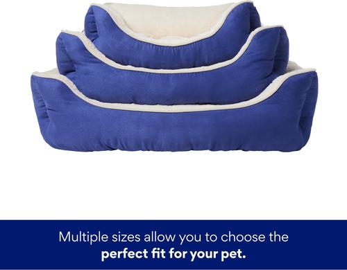 Show full view: Frisco Faux Suede Bolster Cat & Dog Bed, Navy, Small slide 6 of 8