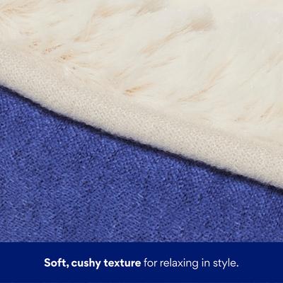 Show full view: Frisco Faux Suede Bolster Cat & Dog Bed, Navy, Small slide 3 of 8