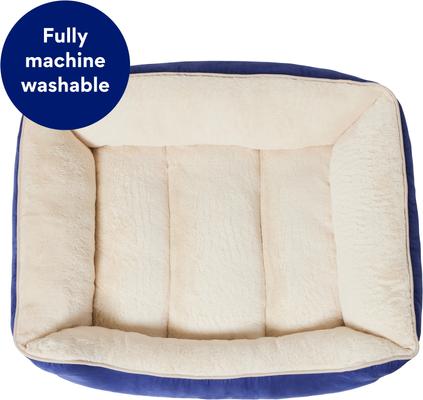 Show full view: Frisco Faux Suede Bolster Cat & Dog Bed, Navy, Large slide 5 of 8