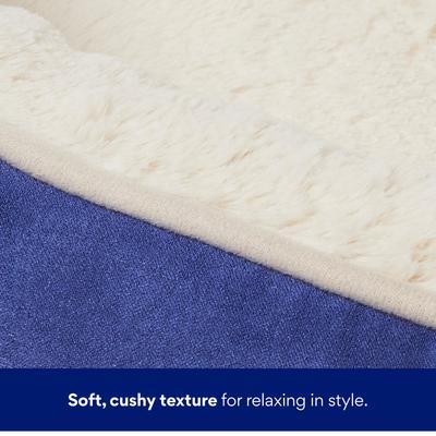Show full view: Frisco Faux Suede Bolster Cat & Dog Bed, Navy, Large slide 3 of 8