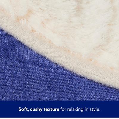 Show full view: Frisco Faux Suede Bolster Cat & Dog Bed, Navy, Medium slide 3 of 8