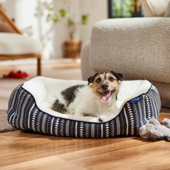 Frisco Sherpa Bolster Cat & Dog Bed, Southwest Stripe, Medium