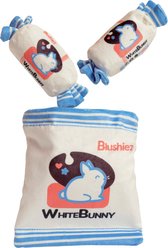 Blushiez White Bunny Candy Squeaky Plush Dog Toy, 5.5-in, 3 count
