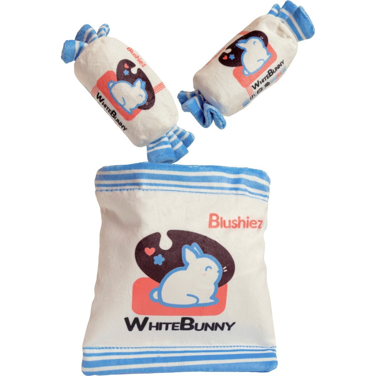 Blushiez White Bunny Candy Squeaky Plush Dog Toy, 5.5-in, 3 count